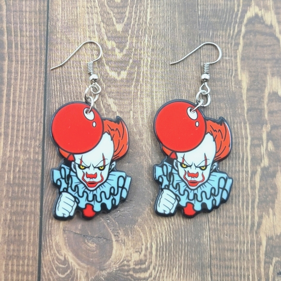 Jewelry - Halloween Red Clown Earrings